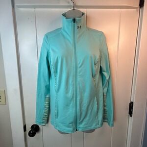 Under Armour Light Blue Green‎ Full Zip Women's Fleece Jacket Large